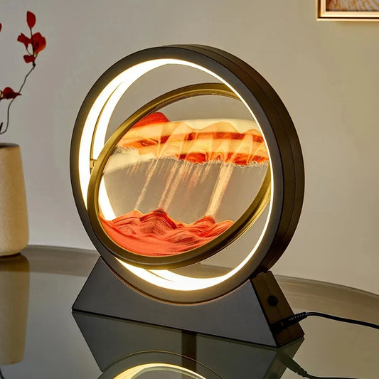 Moving Sand Art Table Lamp ✨ 3D Sandscape Night Light