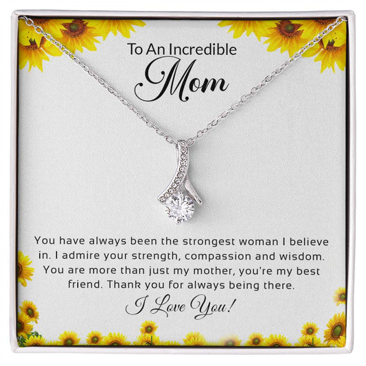 To An Incredible Mom | Alluring Beauty Ribbon Necklace