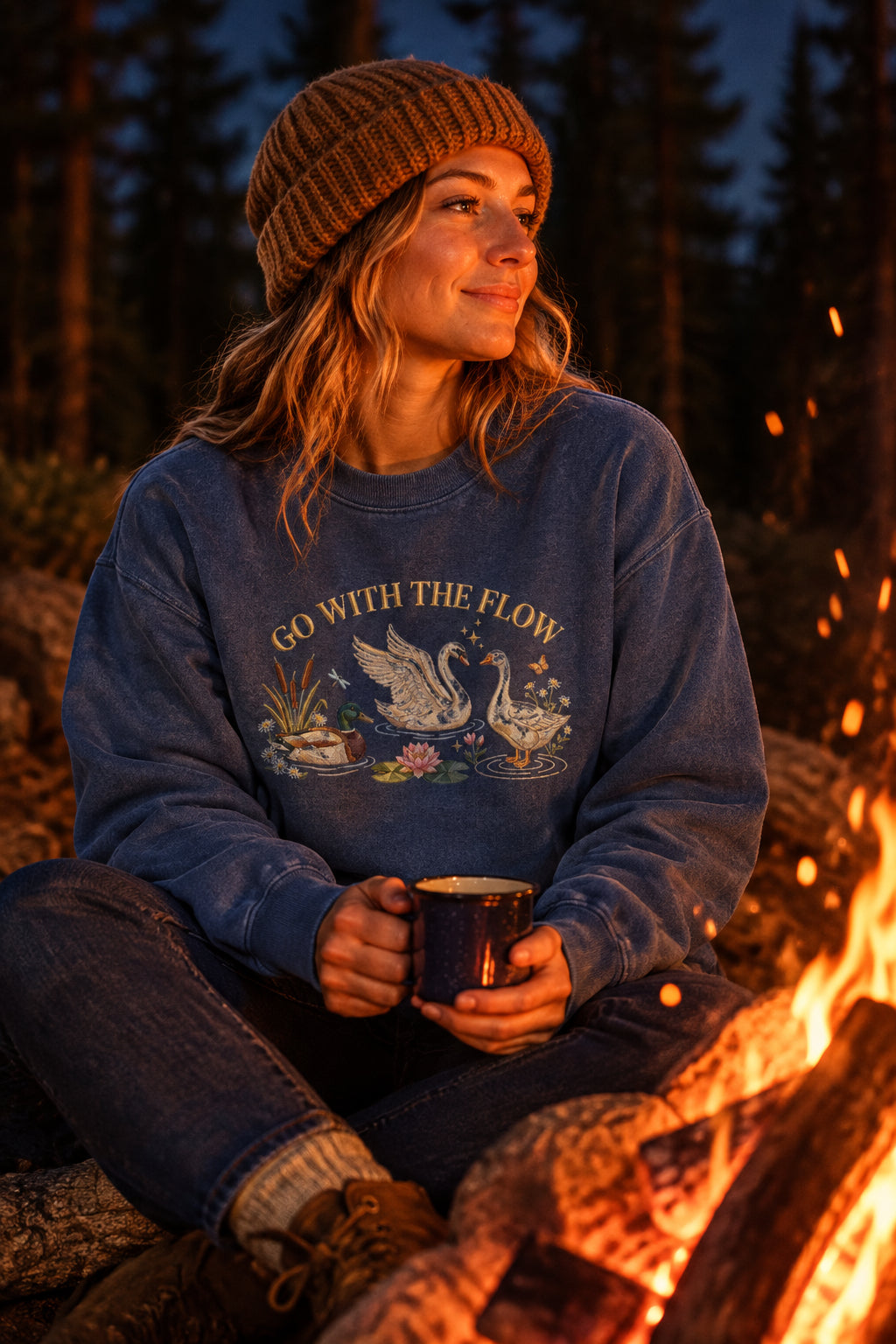 GO WITH THE FLOW Crewneck Sweatshirt