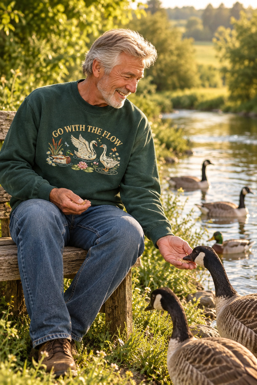 GO WITH THE FLOW Crewneck Sweatshirt