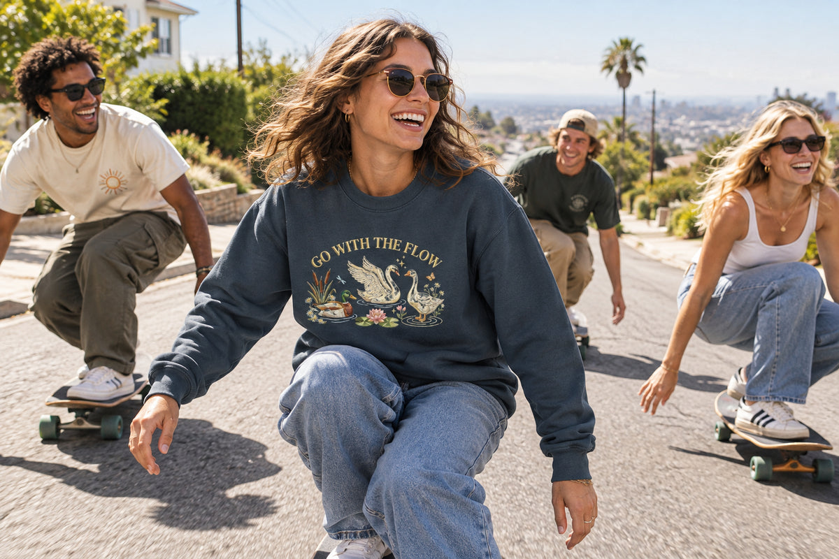 GO WITH THE FLOW Crewneck Sweatshirt