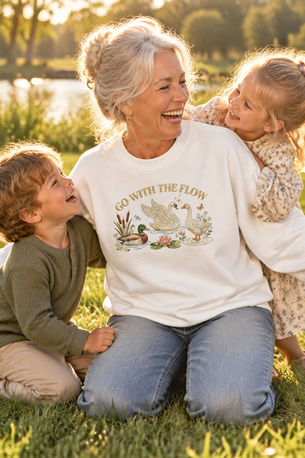GO WITH THE FLOW Crewneck Sweatshirt